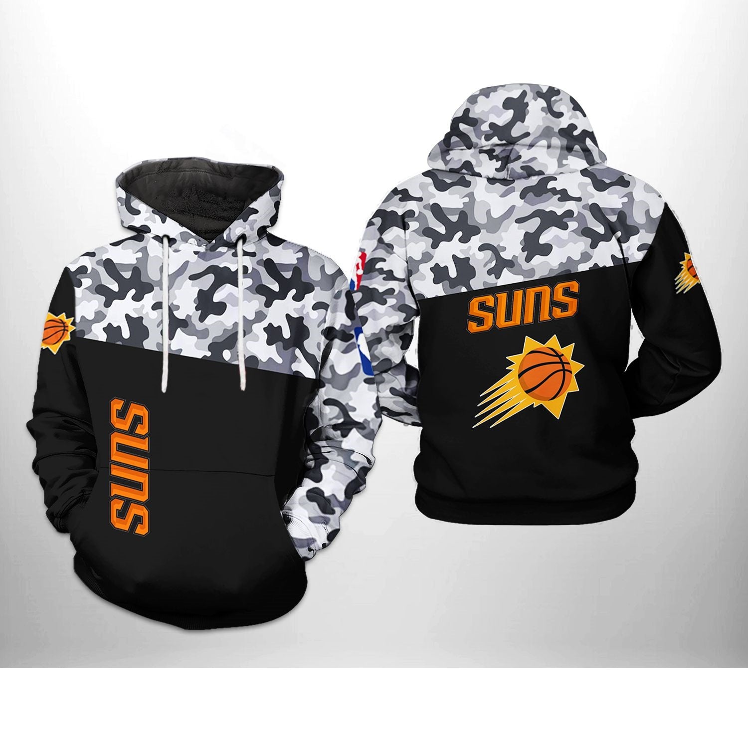 Men's Phoenix Suns Black Camo Tonal Pullover Hoodie – Official Nba Sweatshirt